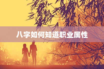 八字如何知道职业属性