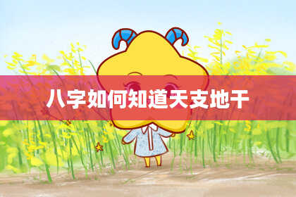 八字如何知道天支地干