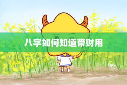 八字如何知道带财用