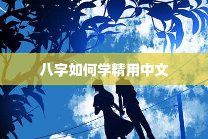 八字如何学精用中文