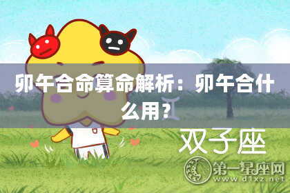 卯午合命算命解析：卯午合什么用？