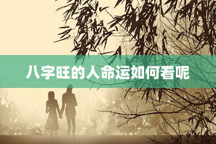 八字旺的人命运如何看呢