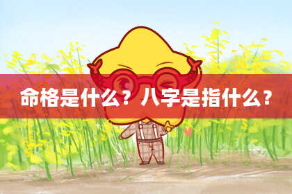 命格是什么？八字是指什么？