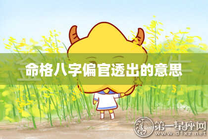命格八字偏官透出的意思
