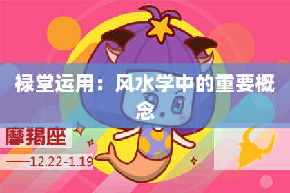 禄堂运用：风水学中的重要概念