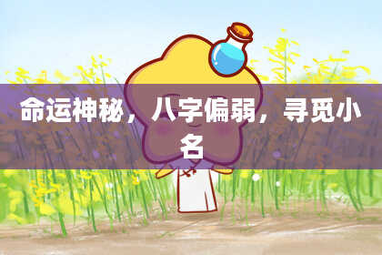 命运神秘，八字偏弱，寻觅小名