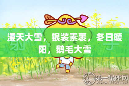 漫天大雪，银装素裹，冬日暖阳，鹅毛大雪