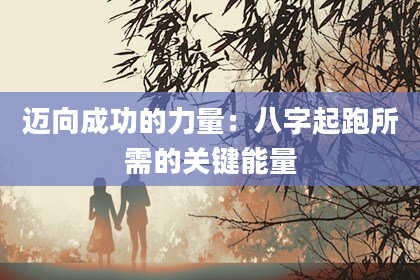 迈向成功的力量：八字起跑所需的关键能量