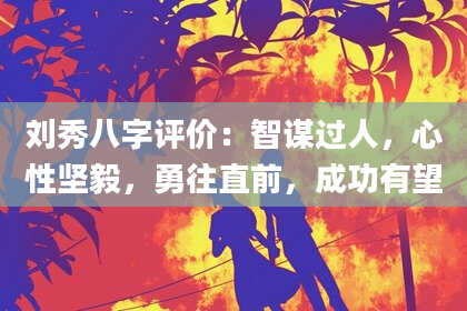 刘秀八字评价：智谋过人，心性坚毅，勇往直前，成功有望