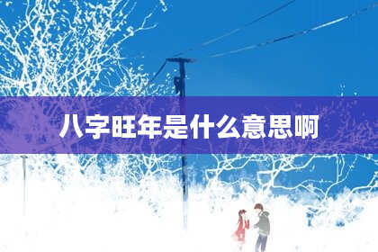 八字旺年是什么意思啊