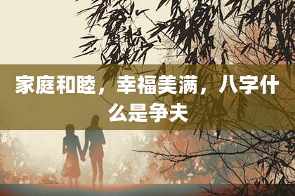 家庭和睦,幸福美满,八字什么是争夫