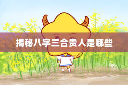 揭秘八字三合贵人是哪些