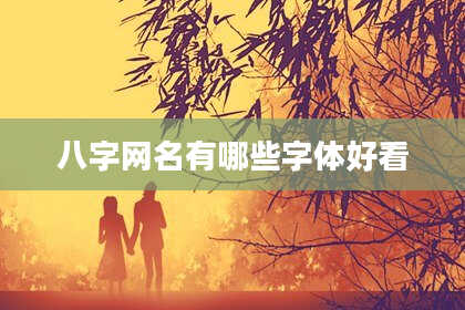八字网名有哪些字体好看