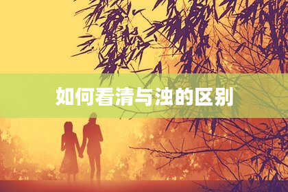 如何看清与浊的区别