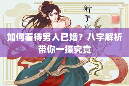 如何看待男人已婚?八字解析带你一探究竟
