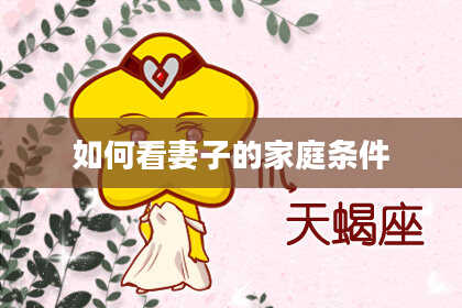 如何看妻子的家庭条件