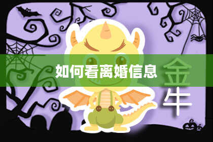 如何看离婚信息