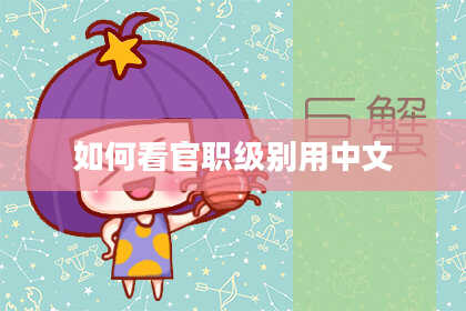 如何看官职级别用中文